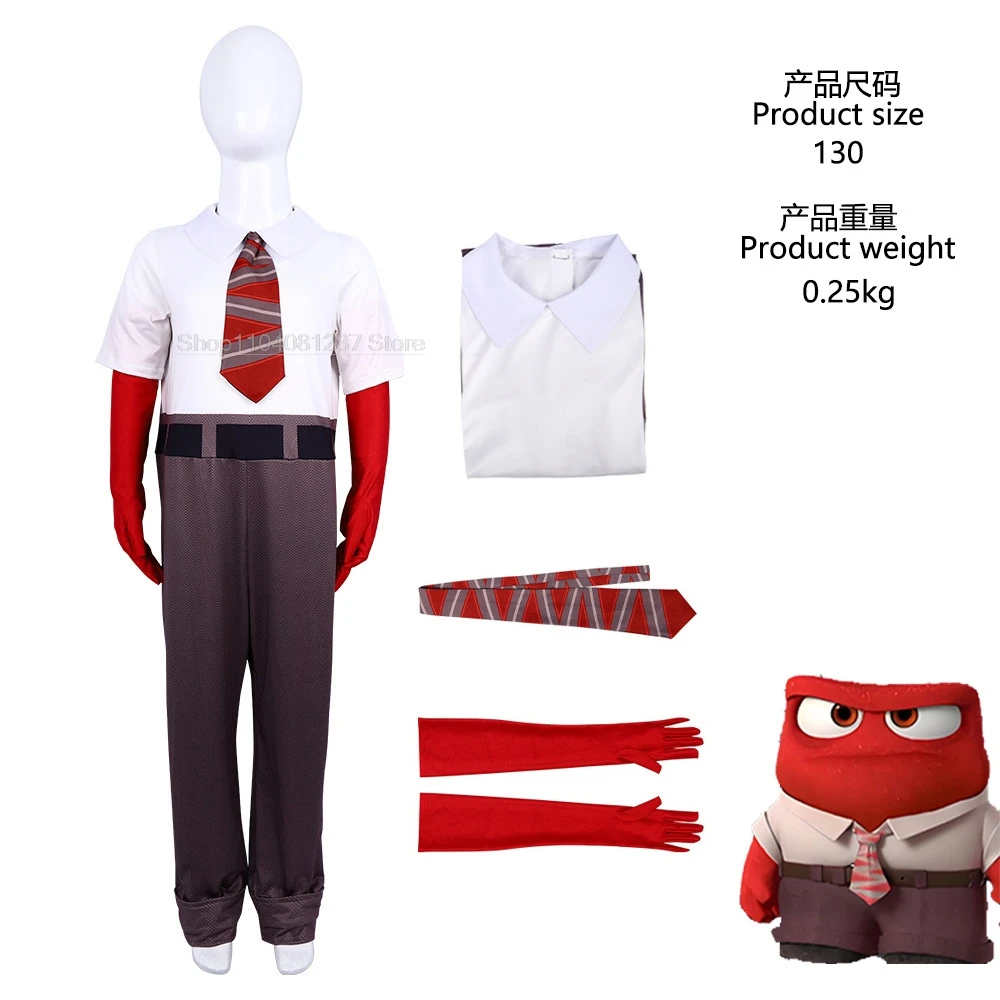 Inside Out Cosplay-Kostüm Inside Out 2, Cartoon-Wut, Angst, Traurigkeit, Angst, Kinder, Jungen, Mädchen, Halloween, Karneval, Party, Anzieh