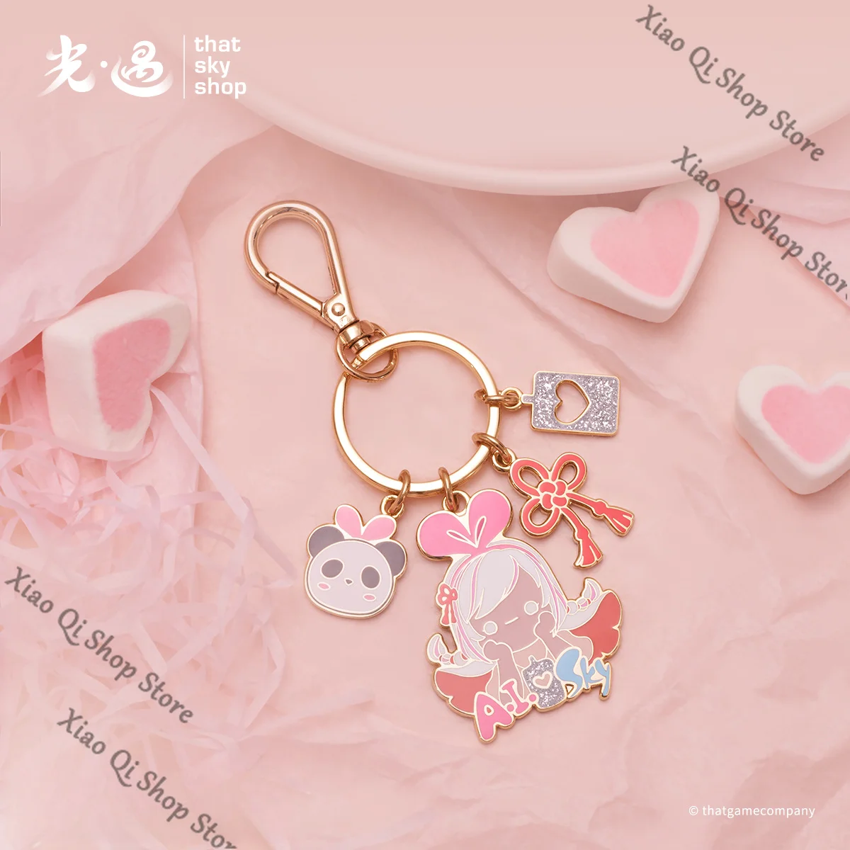 Genuine Sky: Children of the Light “Love of Light / Kizuna AI” Llavero de merchandising del juego