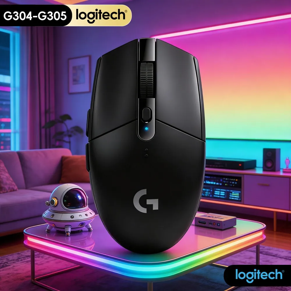 Logitech G305 LIGHTSPEED Wireless Gaming Mouse, 1Ms Response, 12000 DPI HERO 12K, 6 Programmable Keys, 250Hr Battery 99G