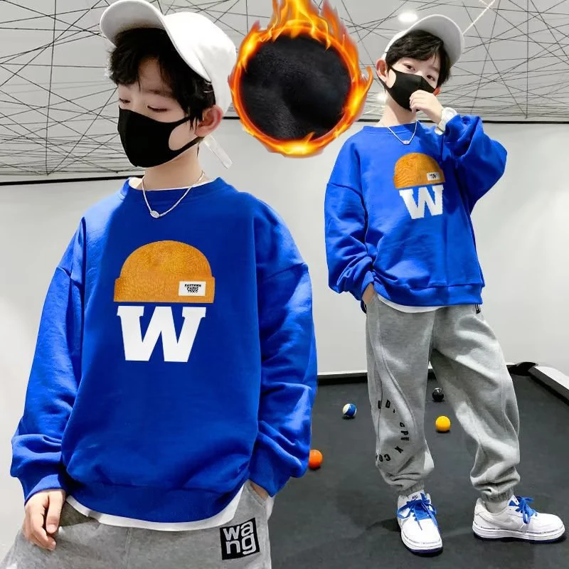 Boys' Sweater Spring and Autumn Style New Mid sized Children's Autumn Top Boys' Autumn Bottom Shirt Fashionable and Fashionable