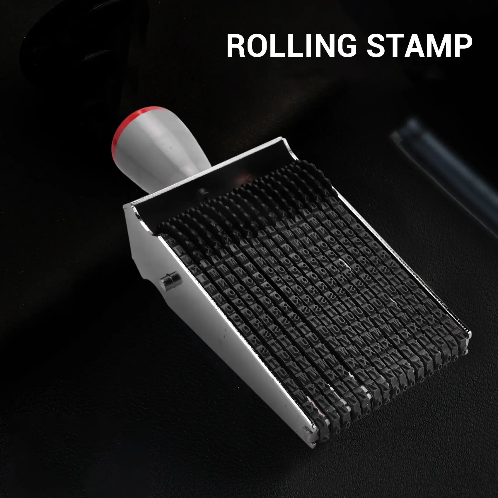 Rolling Stamp16 Digits Roller Stamp Personalized English Alphabet Number Symbol Rolling Wheel Stamp Multi-Function DIY