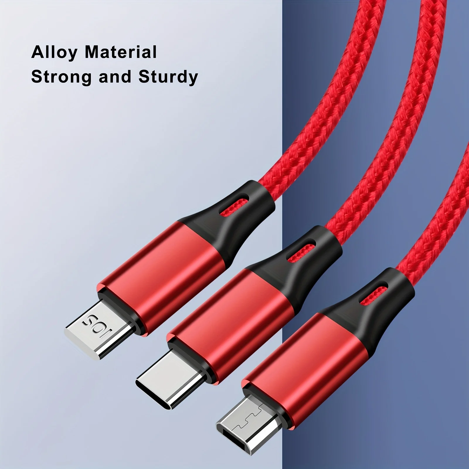 3 In 1 Fast Charger Cable, Multi Charging Cord USB Cable Adapter with For Apple Charging/Type C/Micro USB/Tablets...ect.