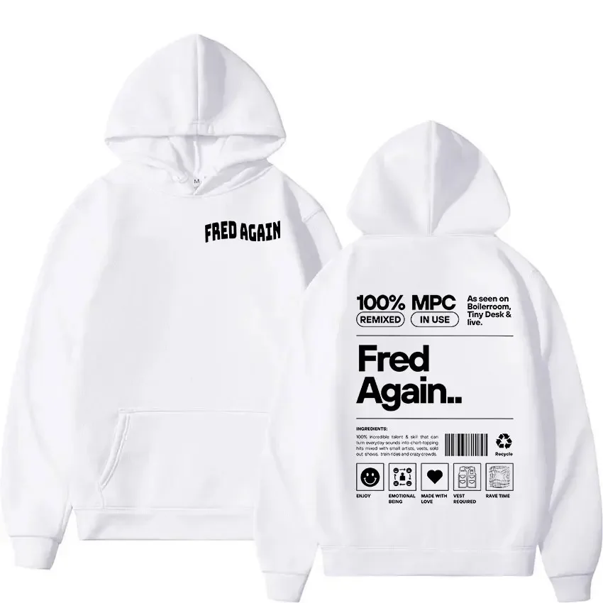 Fred Again Music Album Print Hoodie Men Women Hip Hop Fashion Pullover Sweatshirt Casual Long Sleeve Oversized Hooded Streetwear