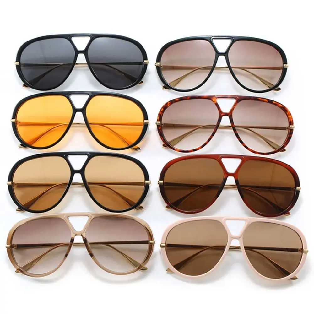 غير النظامية إطار كبير النظارات الشمسية ظلال الطيار متعدد الألوان العدسات نظارات خفيفة الوزن ليوبارد طباعة UV400 نظارات شمسية على الشاطئ