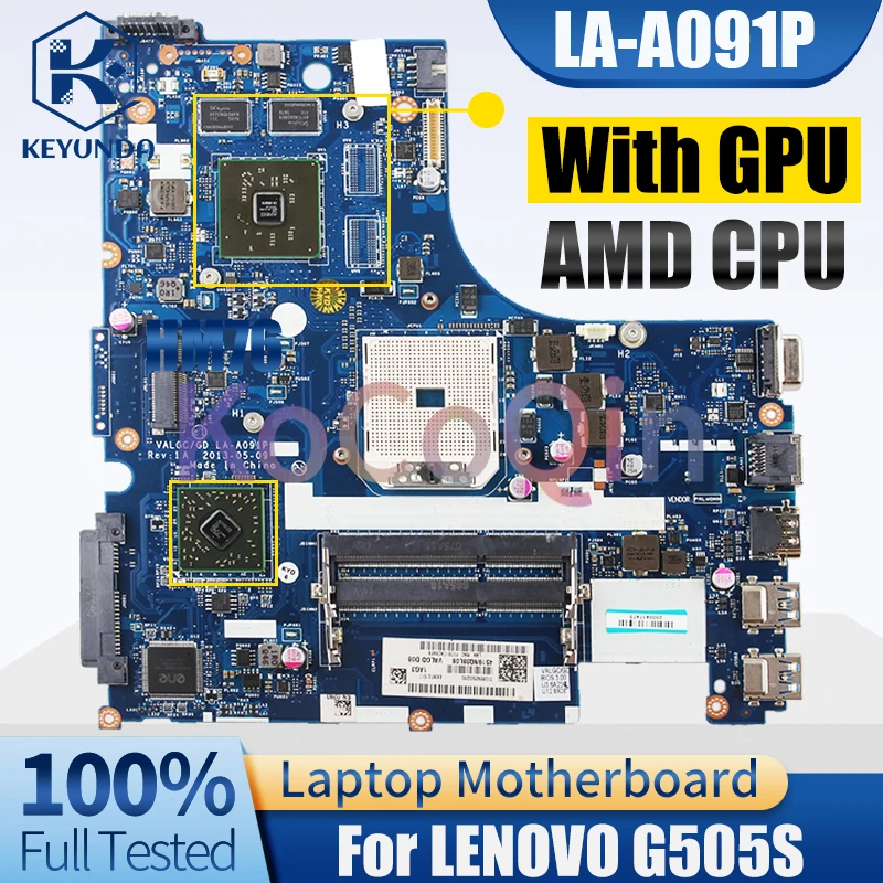 Imagem -02 - Placa-mãe do Portátil para Lenovo G505s La-a091p Placa-mãe 11s102500317z 11s90003241zz Amd Cpu 2160841000 Testado