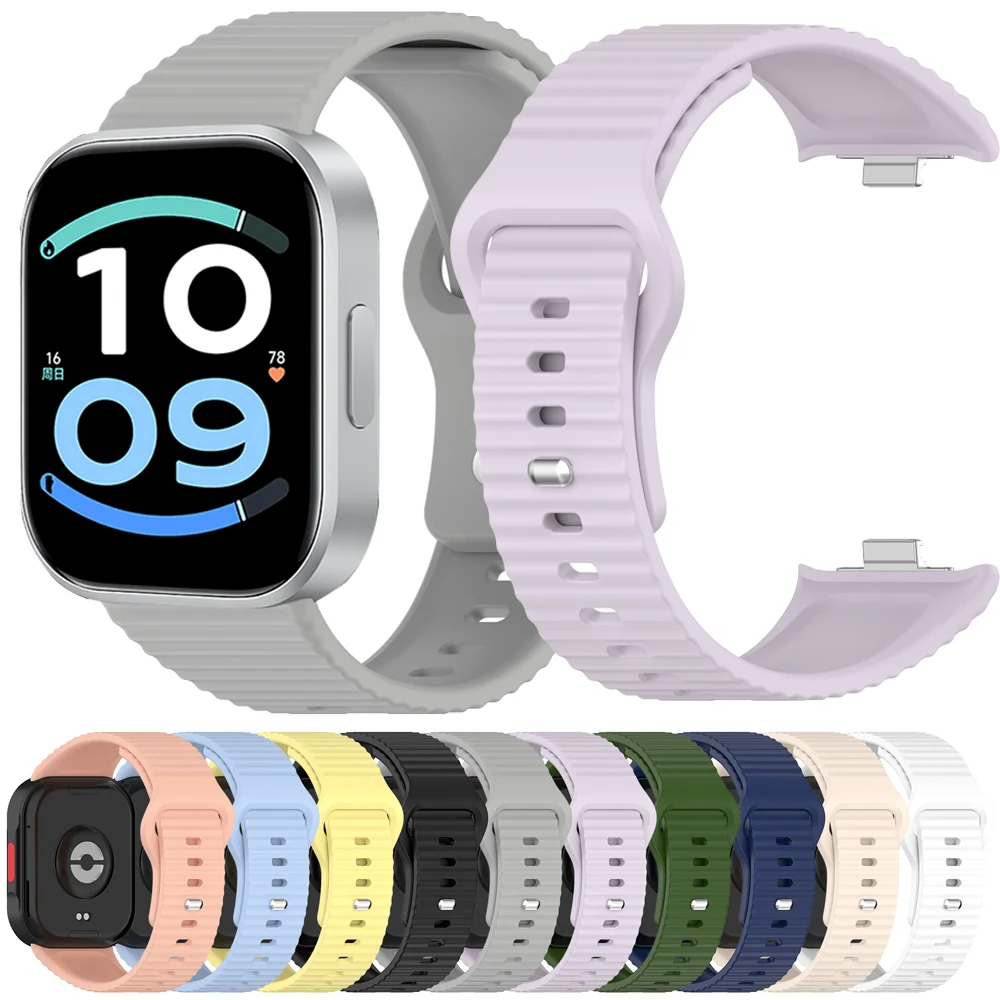 Official Wave Silicone Strap for Redmi Watch 6 Lite 6 Active 6 5 4 Sports Breathable Wristband Xiaomi Mi Band 10 Pro 9 Pro 8 Pro