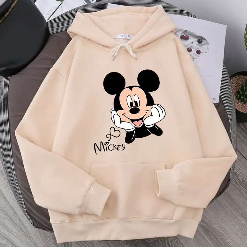 Disney Cartoon Print Sweatshirt Frauen Lustige Hip Hop Mickey Maus Druck Herbst Und Winter Mode Harajuku Stil Hoodie