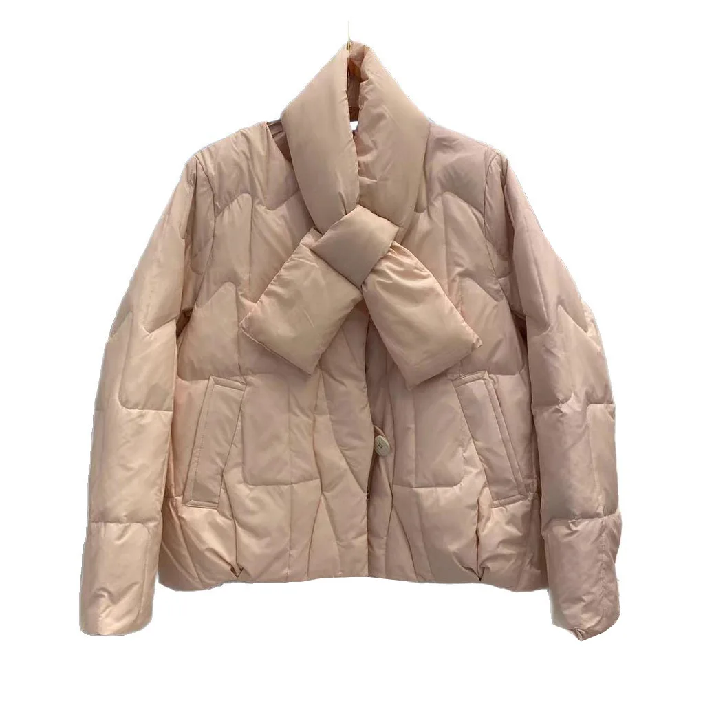 Winter New Women's Down Jacket Loose Scarf Collar Casual Jacket