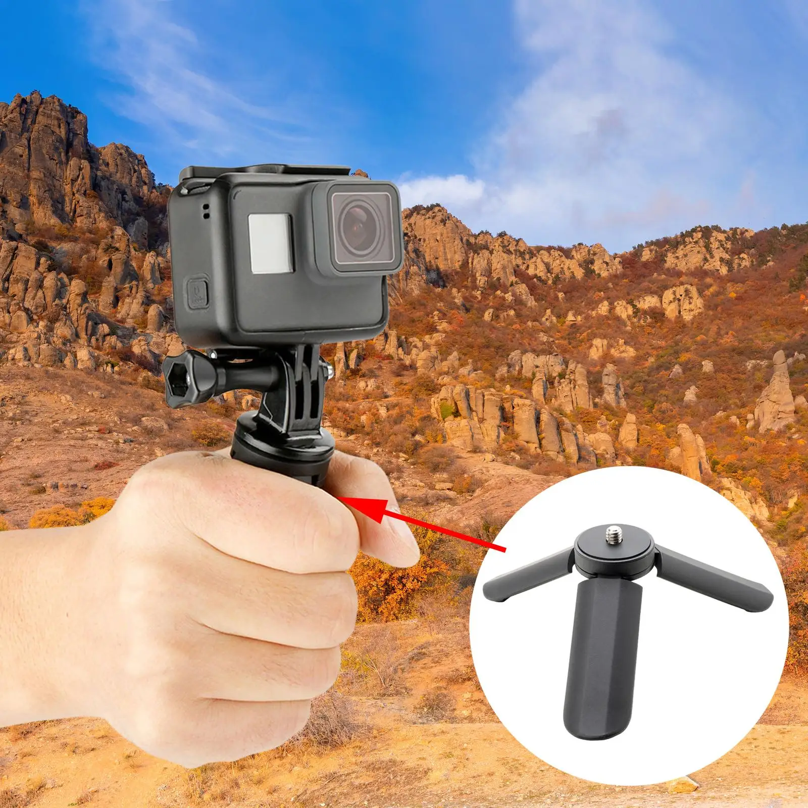 Penstabil pegangan Gimbal Tripod Mini, untuk ponsel pintar siaran langsung