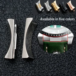 20mm 21mm Silver Gold Black Rose Solid Curved End Link Endlink For Daytona Watchband Rubber Leather steel head grain Cephalomere