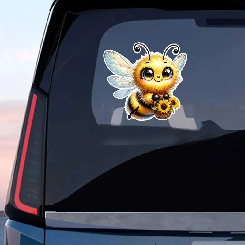 Cute Little Bee Car Stickers Weatherproof Outdoor UV Protection Vinyl Home Decoration Stickers HE119