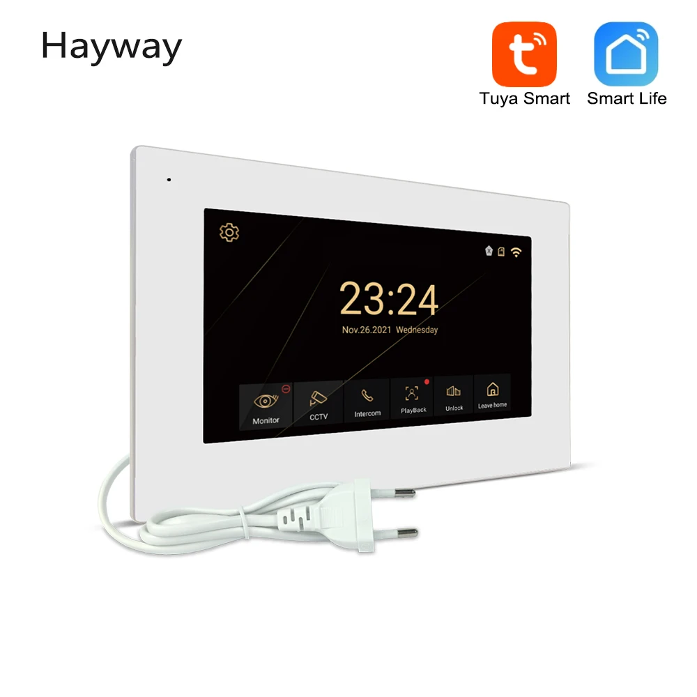 Hayway Tuya 1080P Video Intercom Systeem Thuis Draadloze Wifi Video Doorbel Één Oproep Paneel En Twee Monitor Ondersteuning Bewegingsdetectie