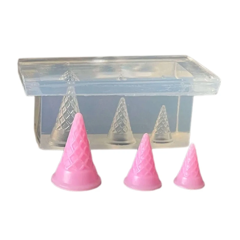 Molde silicone resina epóxi, forma cone sorvete, molde para casa boneca, moldes para brinquedos comida