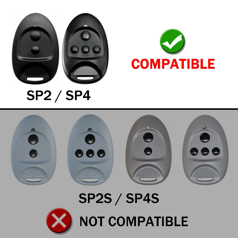 For SPACE SP2 / SP4 Garage Door Remote Control 433.92MHz 4 Buttons SPACE SP4 Gate Opener Handheld Transmitter Key