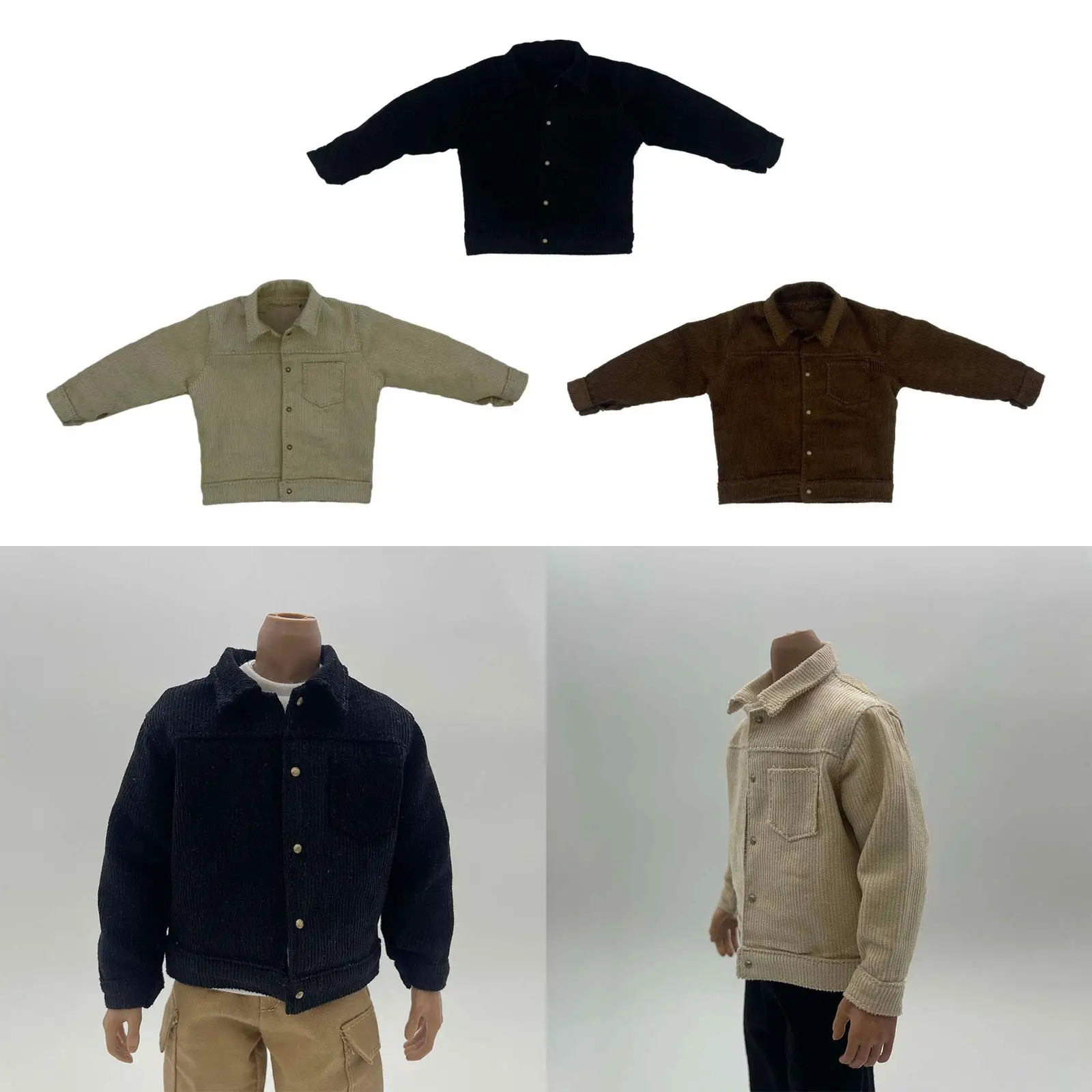 1/6 Mannelijke Figuur Jas Stijlvolle Handgemaakte Verkleedkostuum Miniatuur Pop Accessoires Kleding voor 12'' Figuren