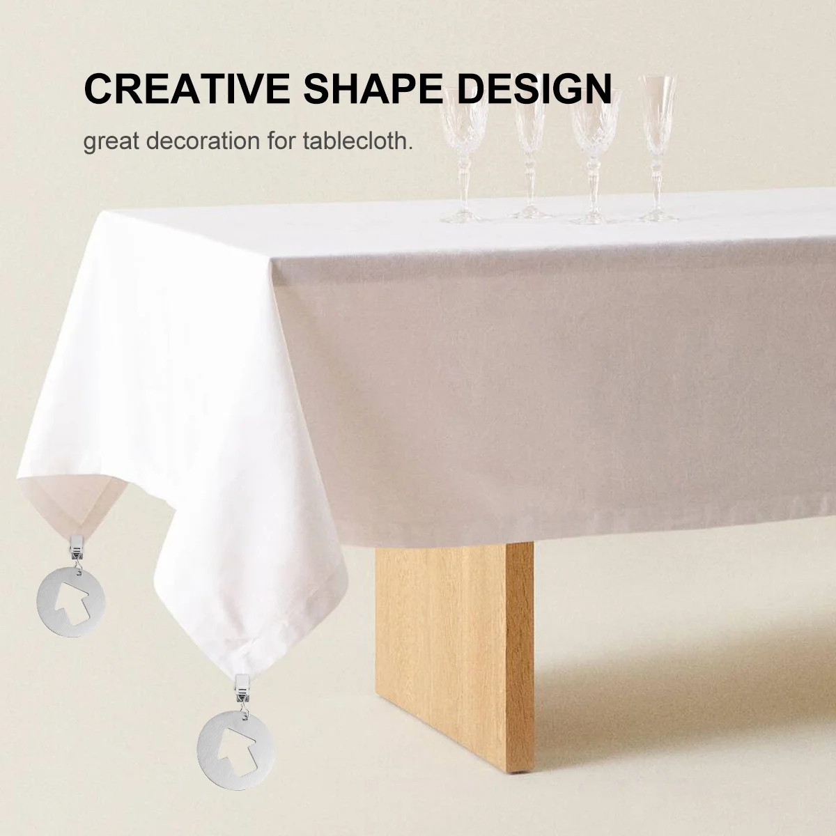 

4Pcs Stainless Steel Tablecloth Clips Creative Shape Portable Table Cloth Clamps for Home Buffet Dinner Picnic Camping