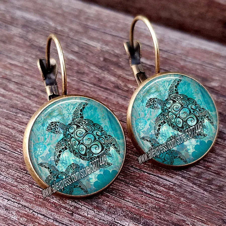 Earrings for Women Fashion Jewelry Butterfly Stud Earrings Zinc Alloy Sunflower Jewelry Glass Tree of Life and Wolf Earring