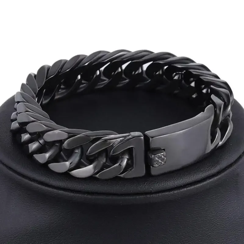 New Fashionable Cuban Chain Stainless Steel Bracelet Hip Hop Men'S Jewelry Party Anniversary Gift