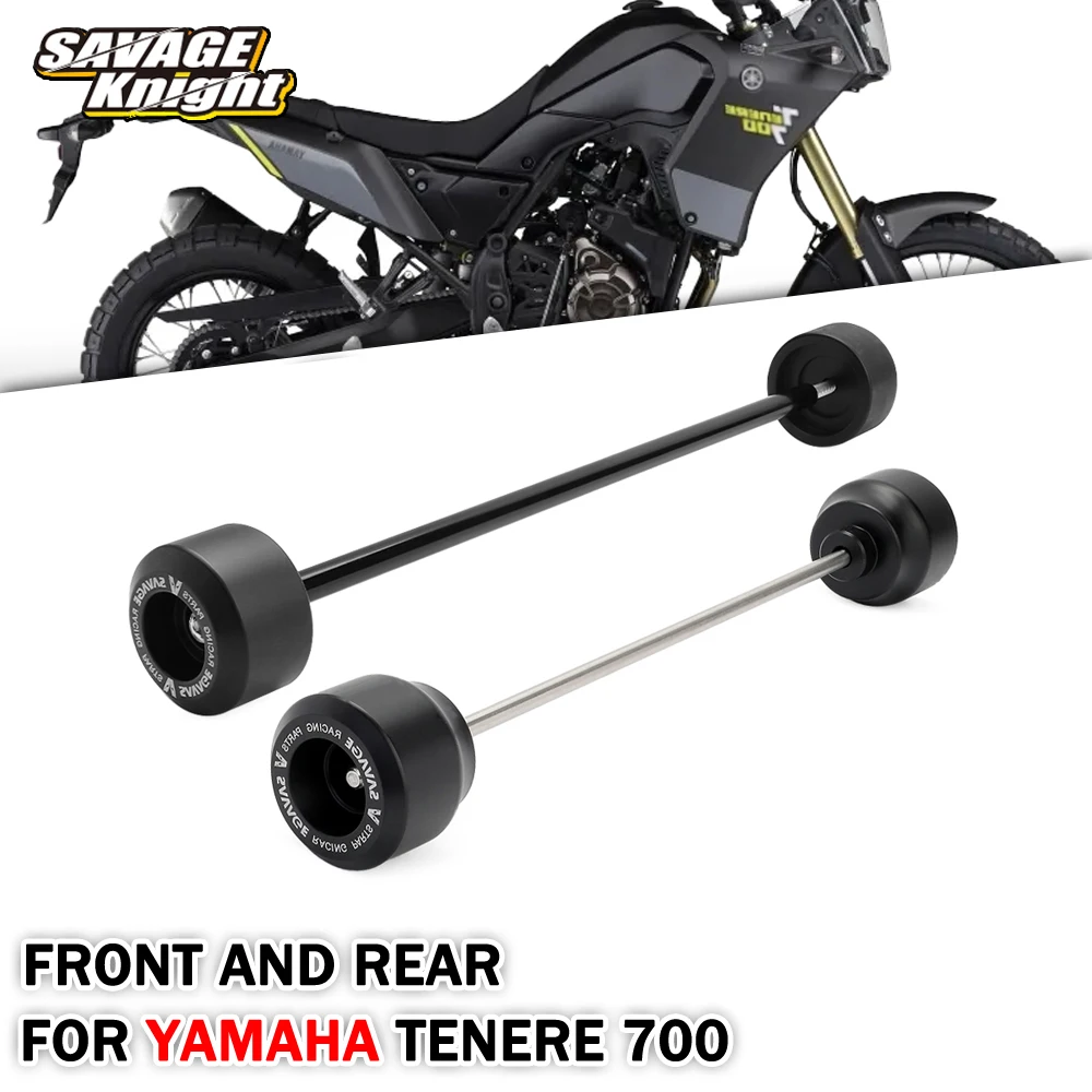 TENERE700 Front Rear Axle Fork Crash Slider Motorcycle Wheel Protecto For YAMAHA TENERE 700 RALLY XTZ700 2021 To 23 Anti Falling