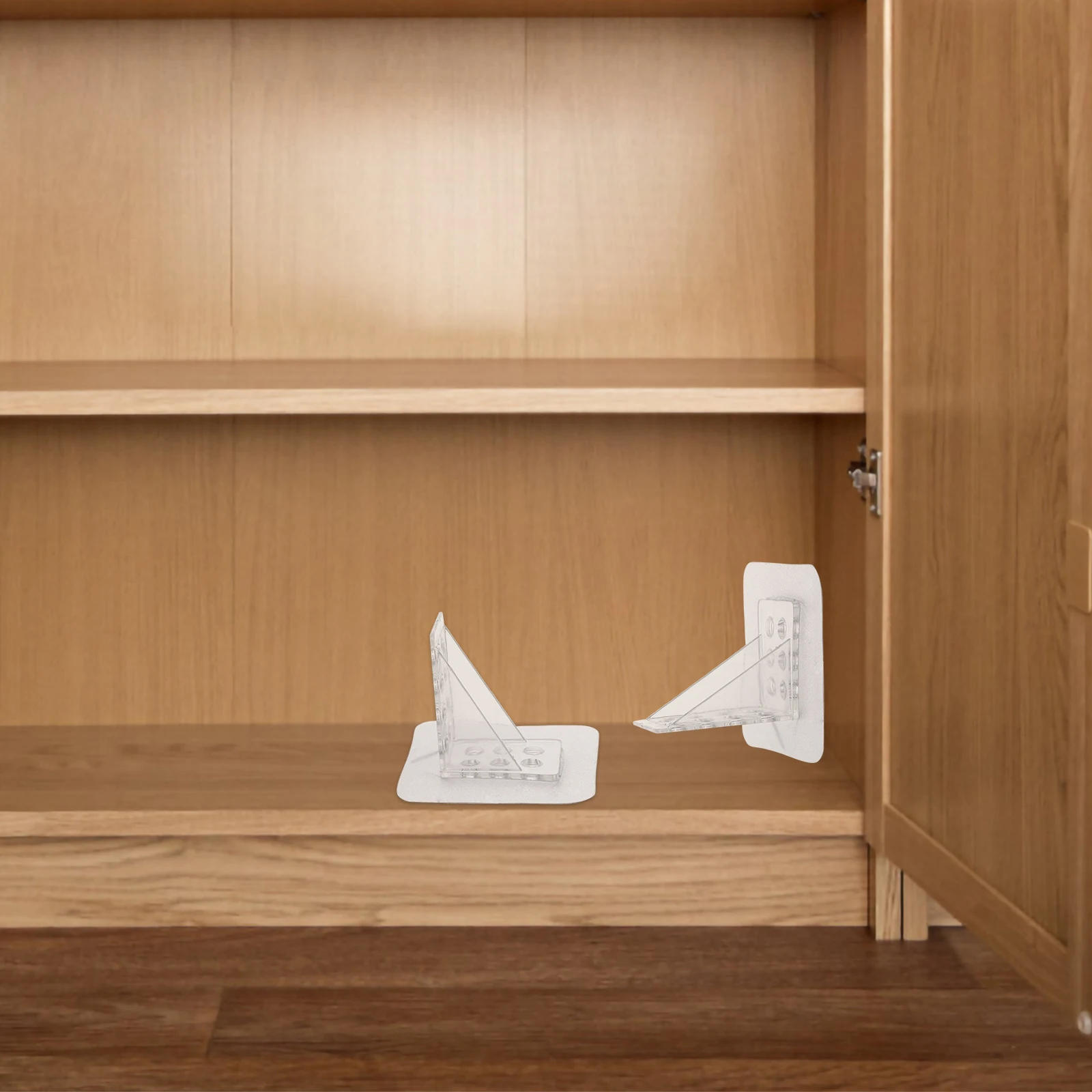 

8Pcs Layer Board Fixing Shelf Supports Adjustable Floating Shelves Bracket Adhesive Wall Mount Decorative Plastic Brackets