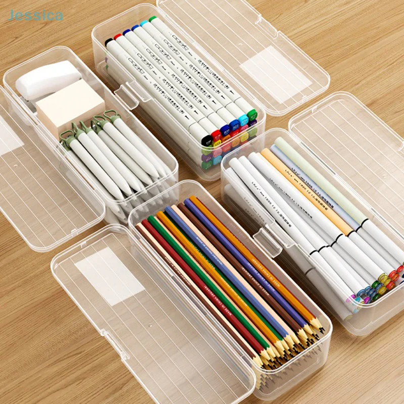 ♥Large-capacity Transparent Pencil Case, Student Stationery Box, Multifunctional Storage Pencil Box