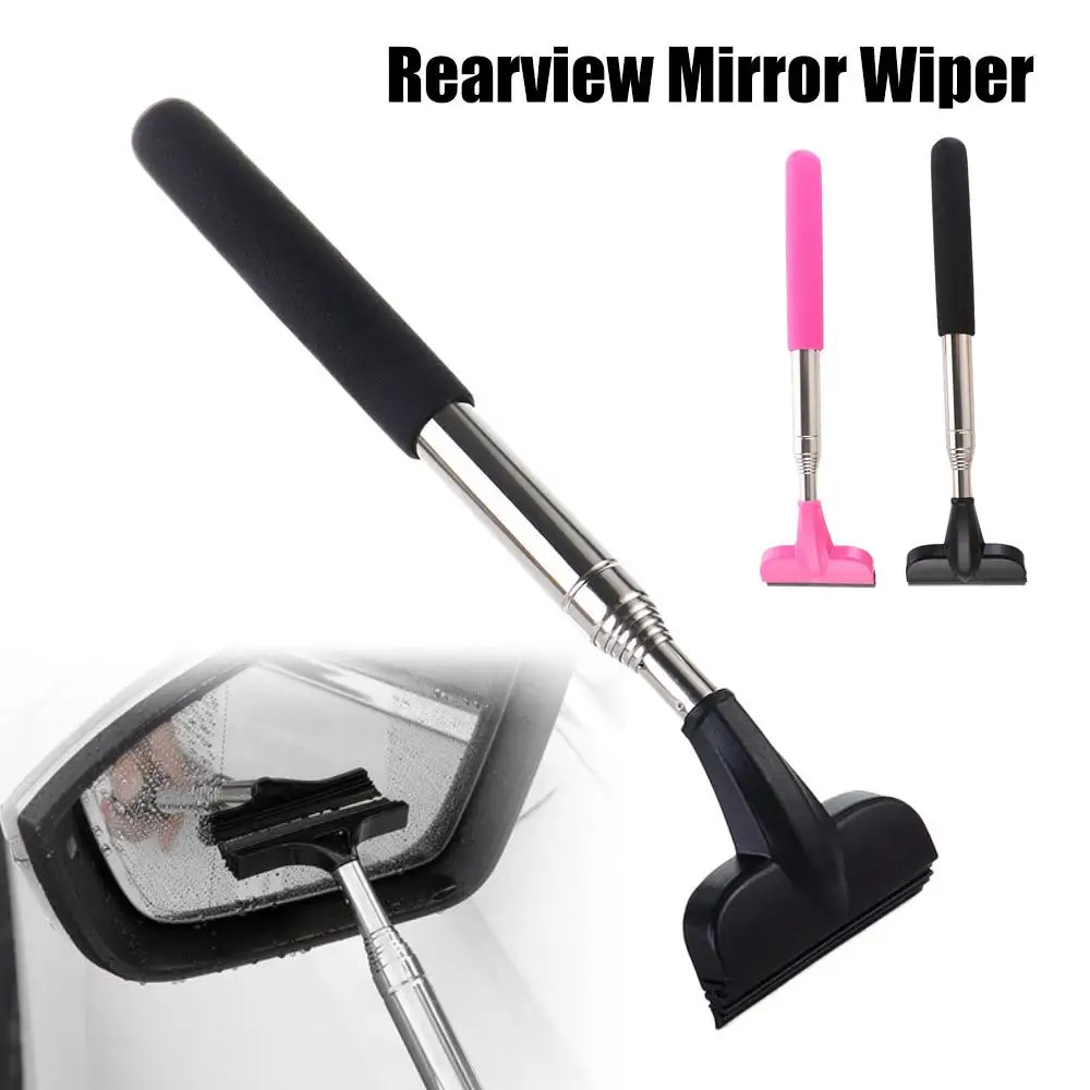 Retractable Telescopic Rainy Cleaning Supplies Glass Water Scraper Car Rearview Mirror Wiper Water Remover Side Mirror Squeegee