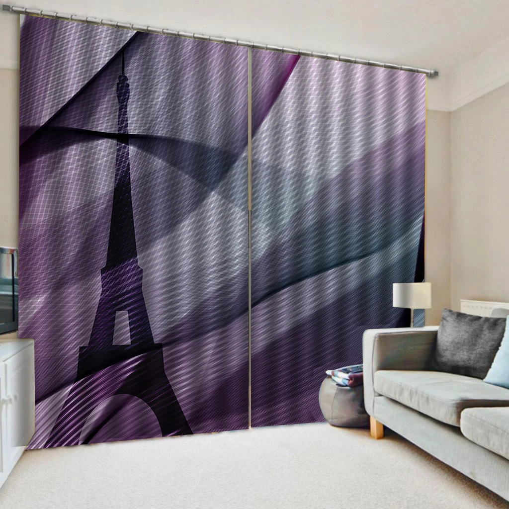 Custom tower curtains Customized 3D Blackout Curtains Living Room Bedroom Hotel Window curtains