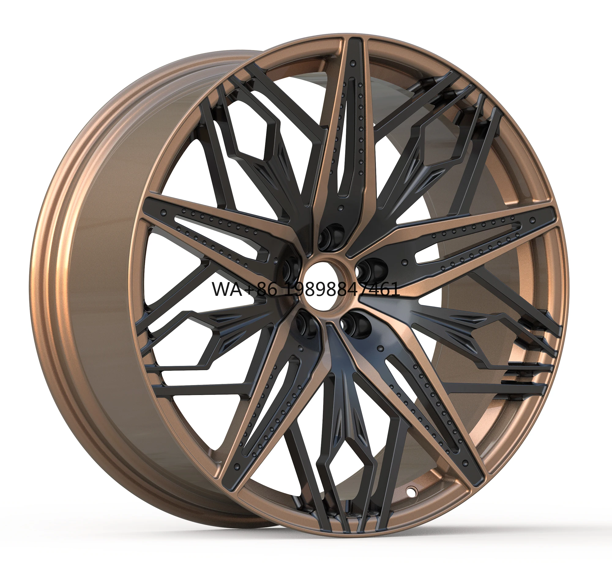 

China Factory's New Style 20 Inch 5*120 Forged Alloy Wheel Rim Black+Golden 25mm Wide High Quality Front Passenger Car Wheels