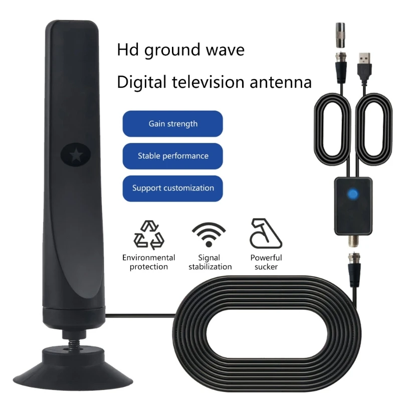 Amplified Indoor Digital HDTV Antennas Long Ranges Reception with Coax Cable