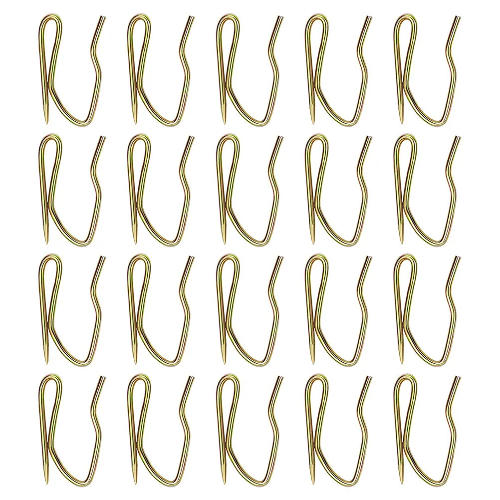 50pcs Metal Curtain Hooks for Drapes- Shaped Drapery Hook for Window Curtain Door Curtain Shower Curtain Golden