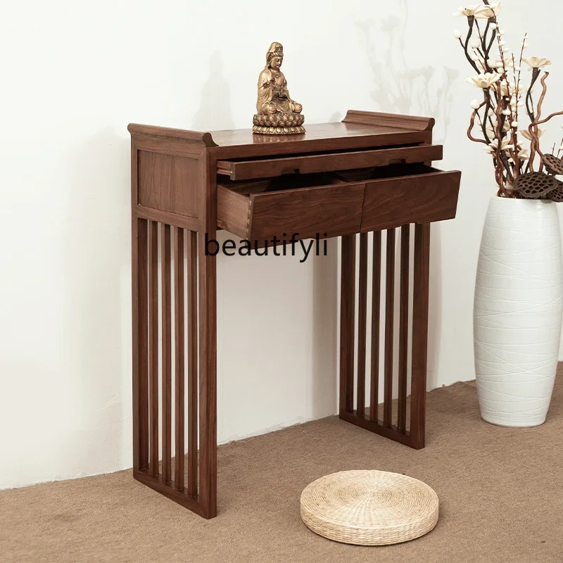 

A16 Solid Wood Simplicity New Chinese Style Altar Altar Incense Burner Table Buddha Shrine Tribute Table Buddha Cabinet Altar