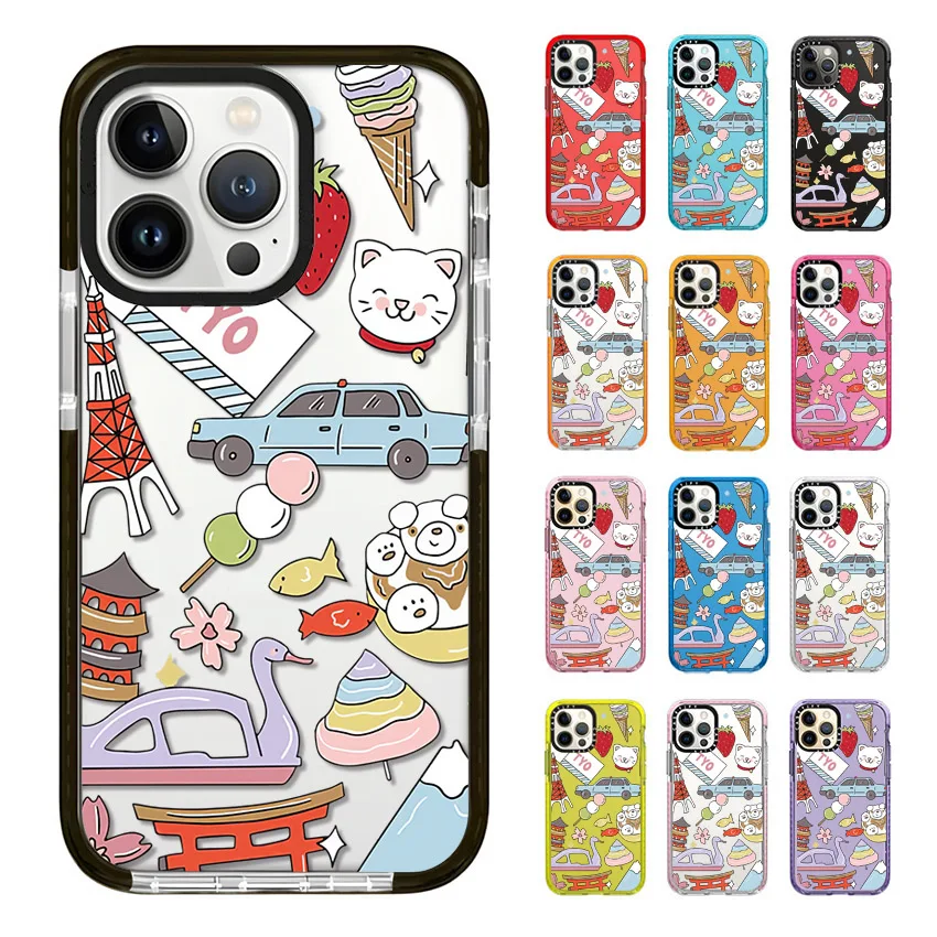 Tokyo Tourism Sticker Phone Case For iphone 17 16 15 14 13 12 11 Pro Max Plus Air Soft TPU Shockproof Back Cover