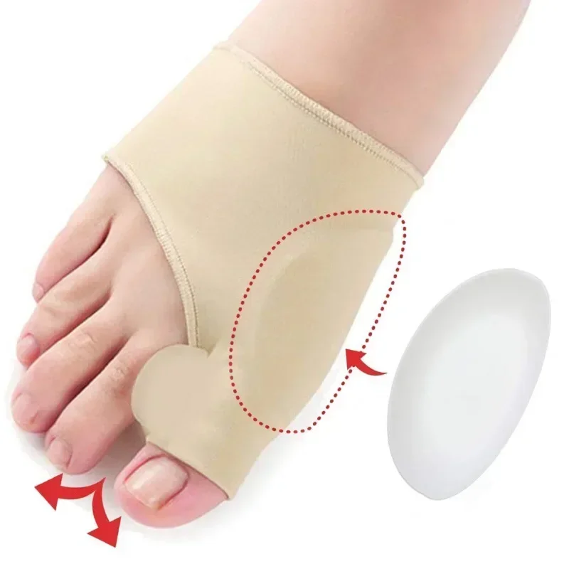 Separador de dedos de los pies, Corrector de juanete Hallux Valgus, ortopédico, ajustador de hueso del pulgar, corrección, alisador de calcetines para pedicura, 1 par