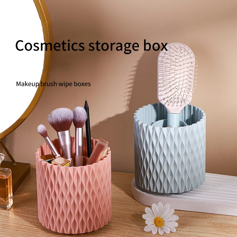 Rotating Makeup Brush Cup Holder Storage Box Organizer Multi-functional Desktop Eyebrow Pencil Makeup Brush Organizer Holder