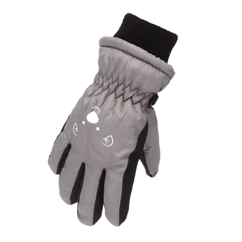 Guantes ciclismo para niños, manoplas gruesas y cálidas, impermeables, a prueba viento, para deportes libre, con