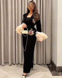 Customized Classic Jersey Sheath Square Neck Midi Dresses Prom Dresses Exquisite Modern Style Pastrol Unisex Chinese Style Forma