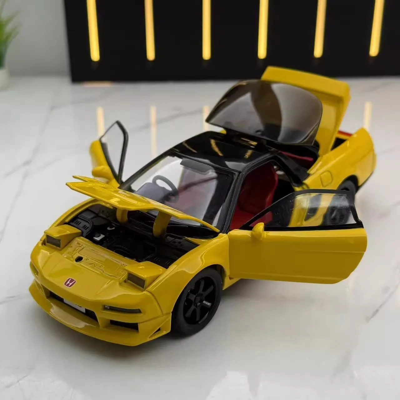 JDM 1:32 Honda Acura NSX NA1 Supercar Coppia In Lega di Metallo Pressofuso Modello di Auto Suono E Luce Giocattolo Per Bambini Da Collezione Compleanno