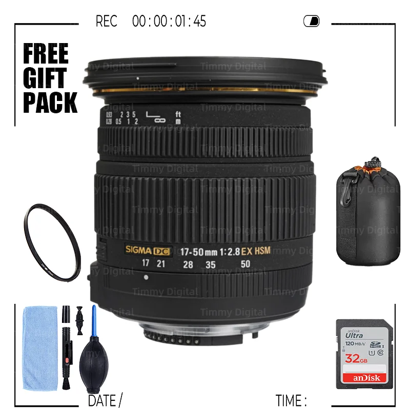سيجما 17-50 ملم f/2.8 EX DC OS HSM FLD عدسة تكبير قياسية ذات فتحة كبيرة لكاميرا نيكون الرقمية DSLR