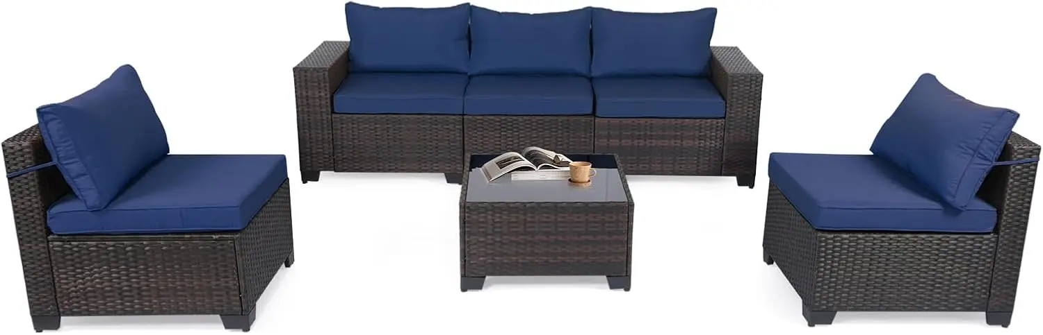 Outdoor Patio Furniture Sets,Rattan Conversation Sectional Set,Manual Weaving Wicker Patio Sofa