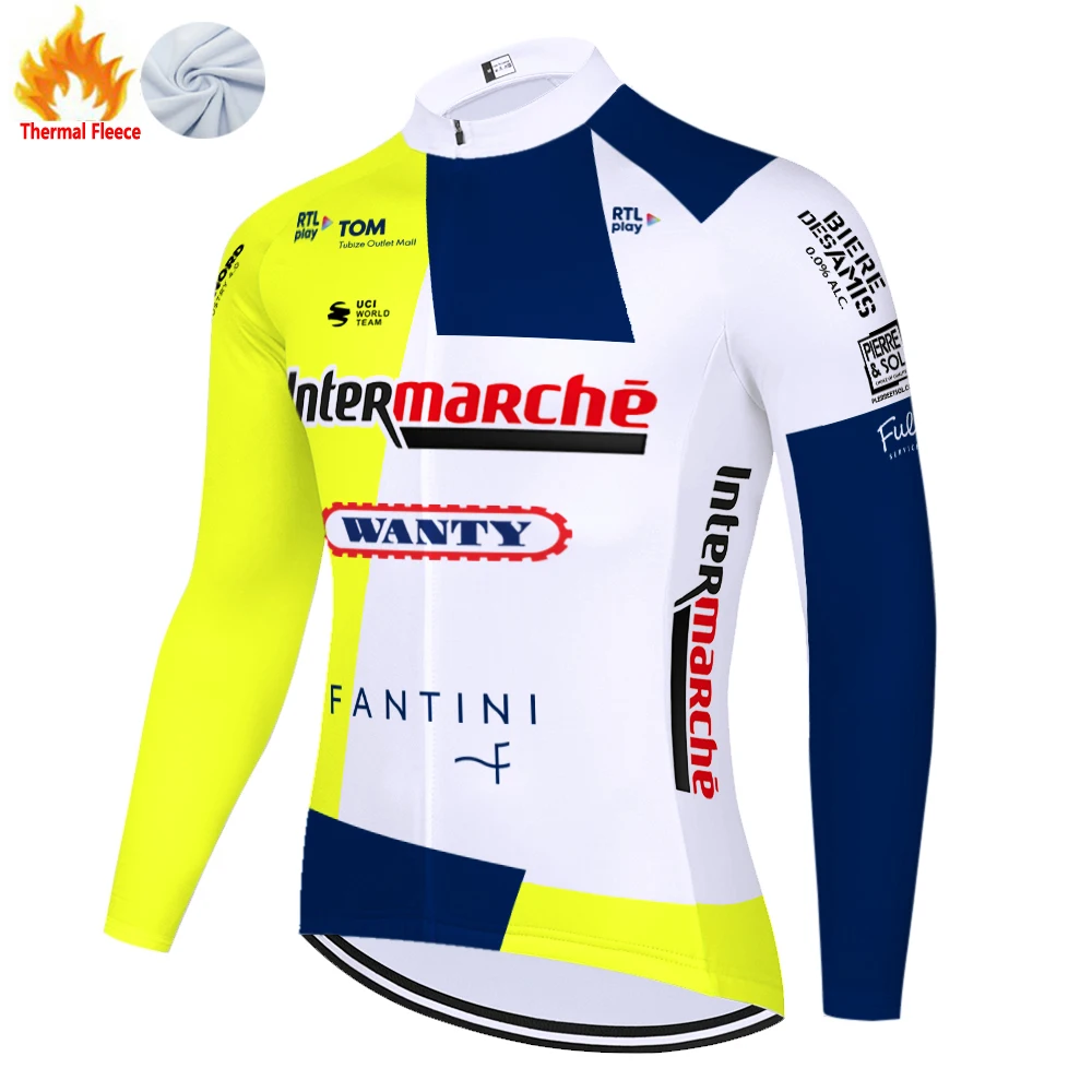 2024 wanty cycling jersey long sleeve winter fleece ropa ciclismo invierno wielerkleding heren cycling clothing men maillot vtt