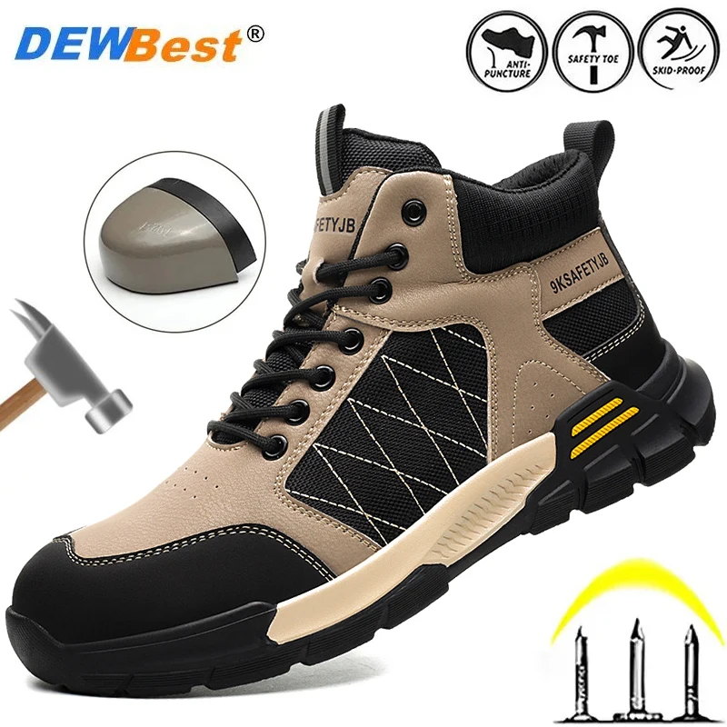 

Spring new anti smashing, anti puncture, wear-resistant cowhide sole, steel toe cap, wear-resistant safety protection shoes