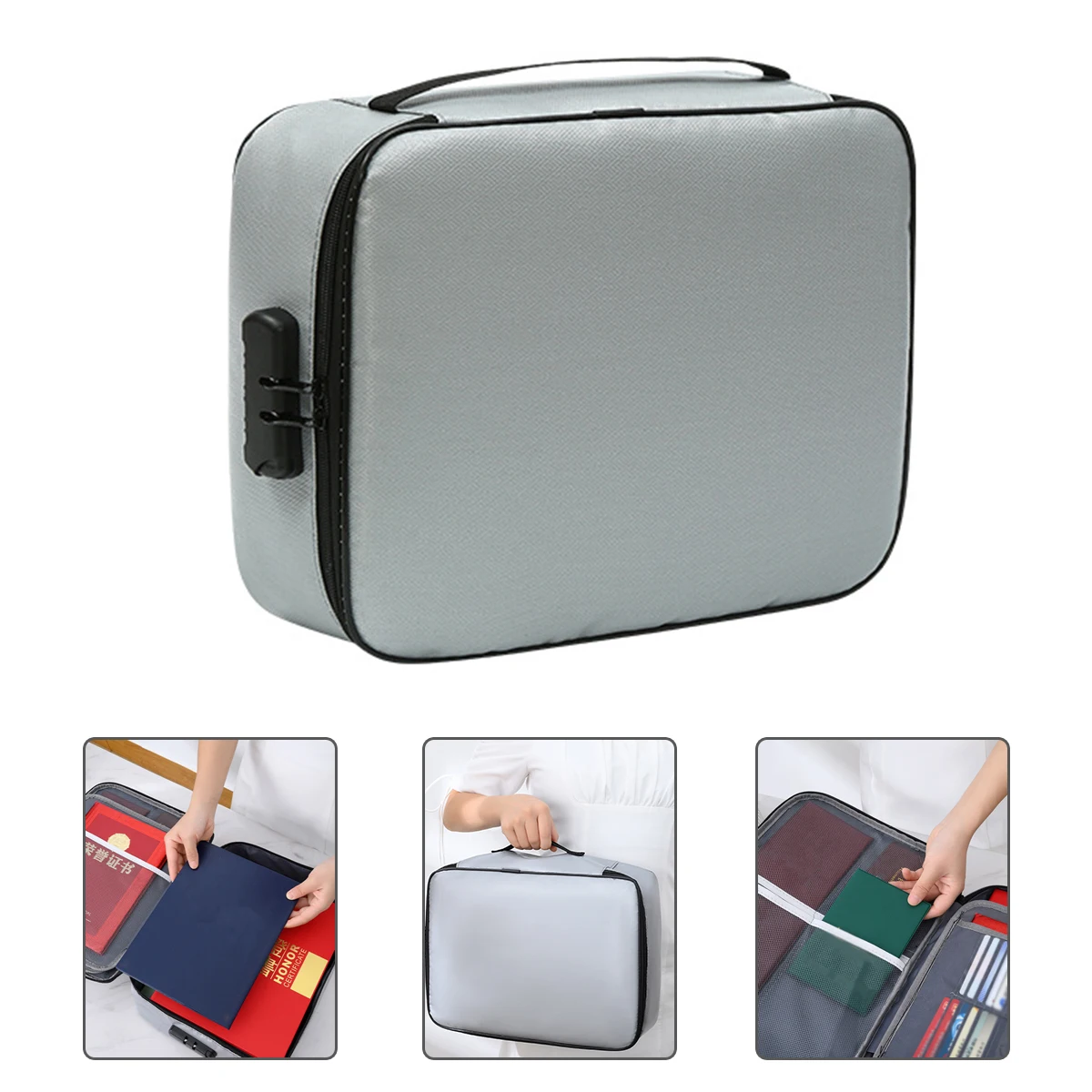 

File ganizer Bags Glass Fiber Large Capacity Travel Storage Bag for Documents Passport Money Certificates Multi Functional