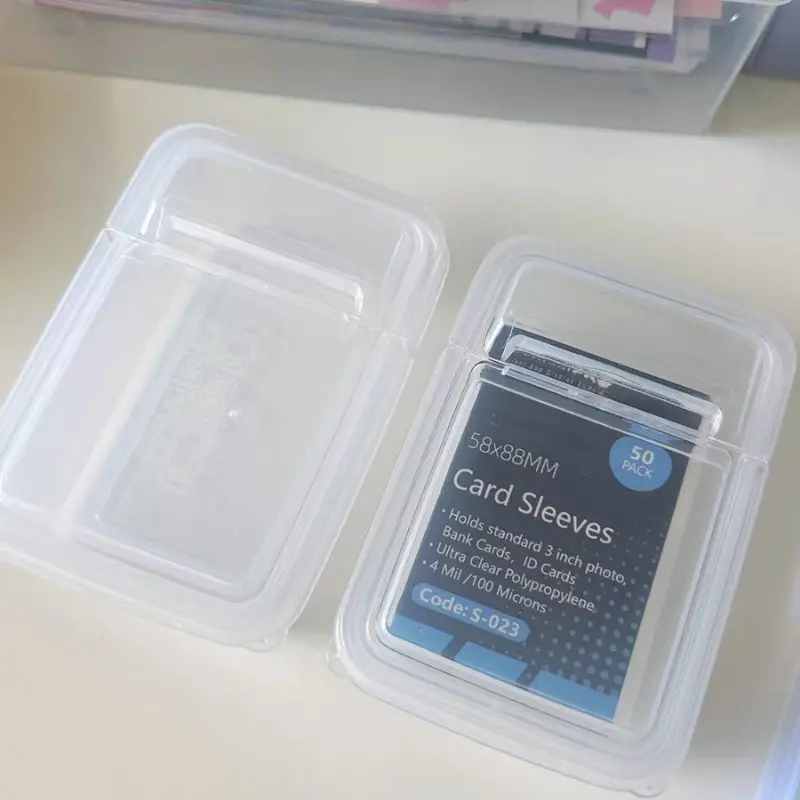 Ins Transparante Plastic Opbergdoos Klein Formaat Kaarthouder Sticker Opbergdoos Bureau Organizer Box Classificatie Doos Briefpapier