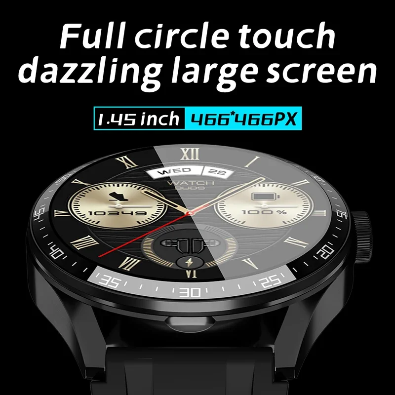 2025 TWS GT5 Buds Bluetooth Headset 2-in-1 Men Smart Watch Touch IC Screen Health Detection Step Meter Sports Smartwatch Fashion