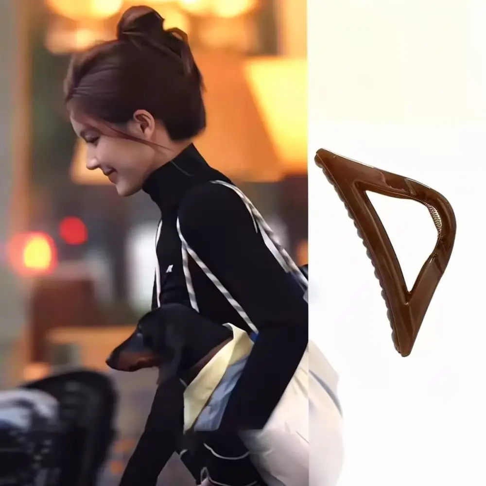 Geometric Large Triangle Hair Claw Clip Elegant Matte Shark Clip For Thick Hair Korean Fashion Daily Hair Styling Tools
