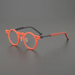 Ultralight titanium round glasses frame men and women personality myopia optical glasses luxury brand prescription glasses