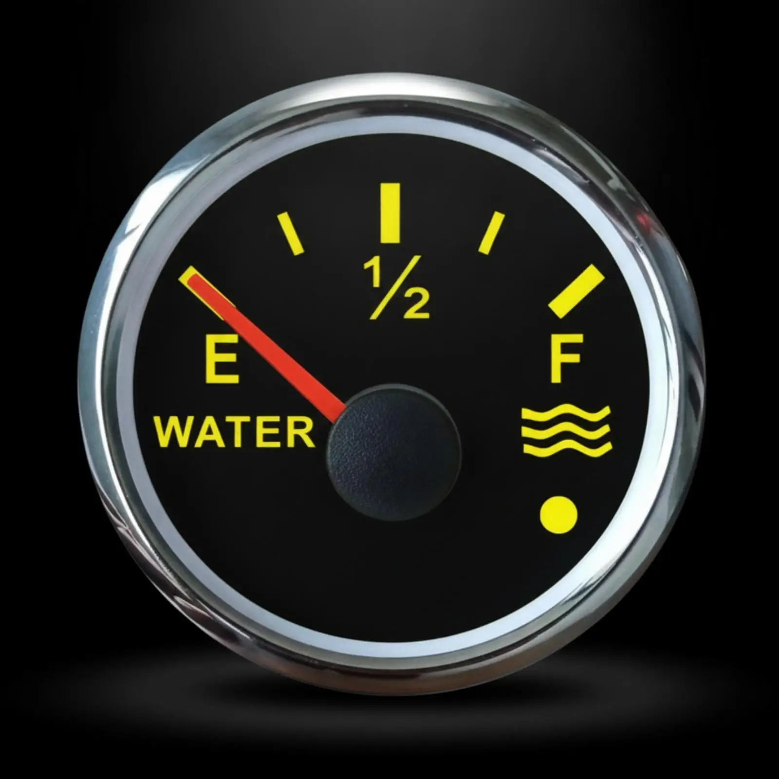 Round LED Water-Level Gauge Doubleelectrical Potential 52mm Dashboard Water Level Gauge Easy-to-Read for Marine Vehicles, RVs