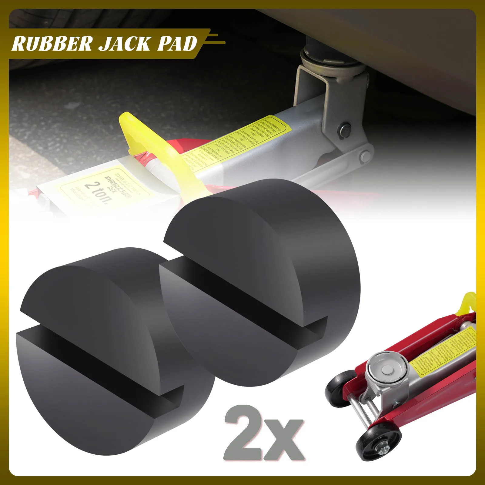 

2Pcs/Set Universal Rubber Jack Pad Support Pinch Weld Slotted Floor Frame Rail Adapter Car Removal Repair Tool Protector Block