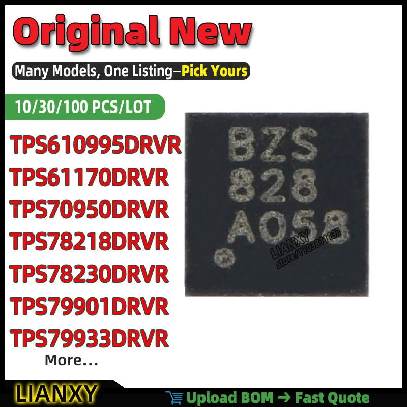 TPS79901DRVR TPS61170DRVR TPS70950DRVR TPS79933DRVR TPS78230DRVR TPS78218DRVR TPS610995DRVR TPS61099DRVR TPS78101DRVR WDFN-6