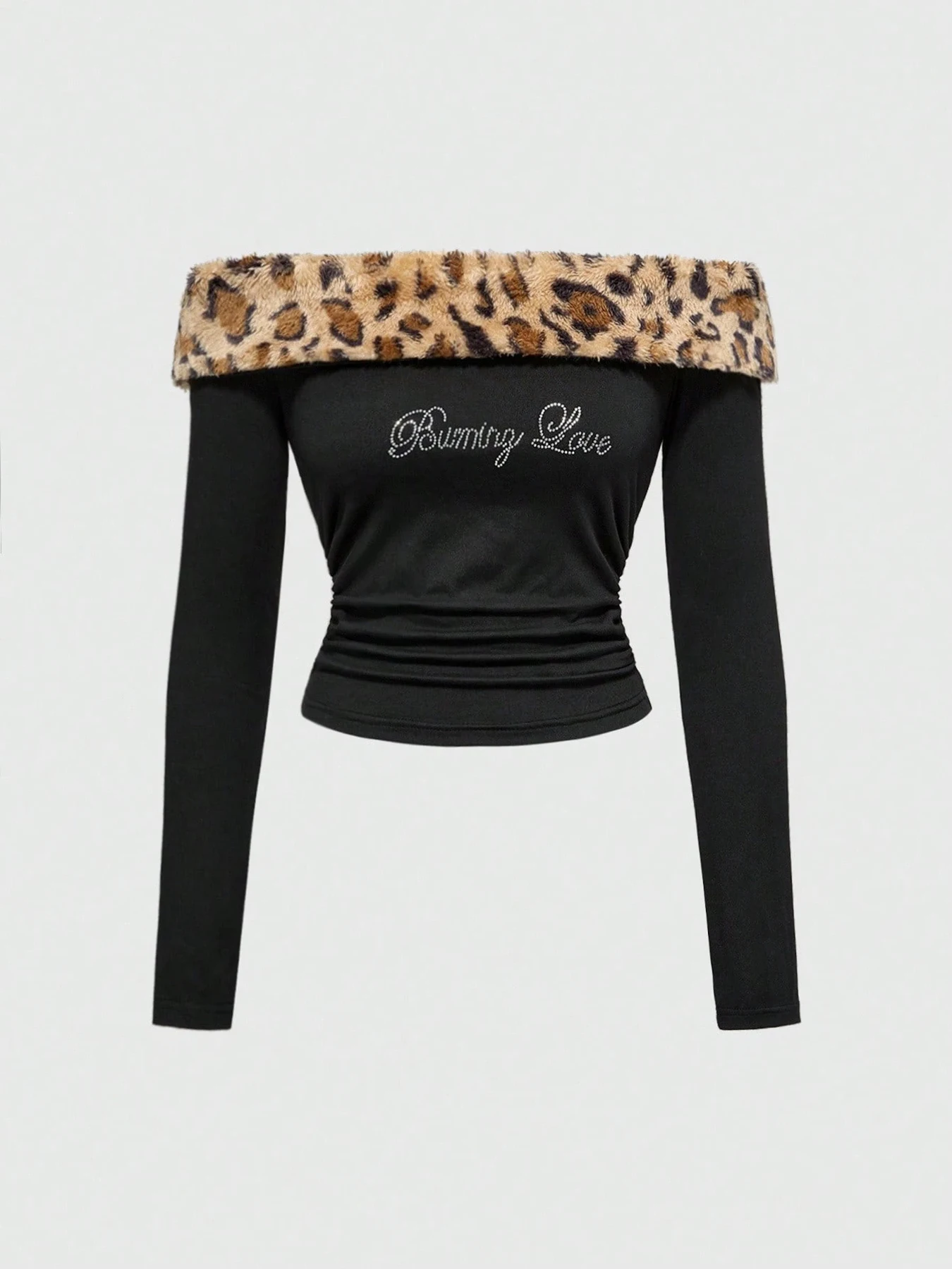 Summer New Slim Fit sexy Hot Girl Y2K Letter Hot Pressed Leopard Pattern Exposed Navel Strapless Top